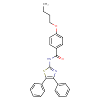 Chemical structure of 4-butoxy-N-(4,5-diphenyl-1,3-thiazol-2-yl)benzamide - CSSB00121697957