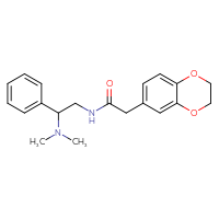 Chemical structure of 2-(2,3-dihydro-1,4-benzodioxin-6-yl)-N-[2-(dimethylamino)-2-phenylethyl]acetamide - CSSB00026431376