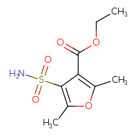 Chemical structure of ethyl 2,5-dimethyl-4-sulfamoylfuran-3-carboxylate - CSSB00029916228