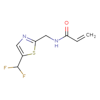 Chemical structure of N-{[5-(difluoromethyl)-1,3-thiazol-2-yl]methyl}prop-2-enamide - CSSB03440092764