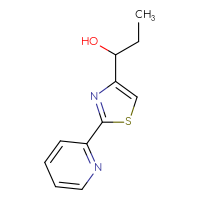 Chemical structure of 1-[2-(pyridin-2-yl)-1,3-thiazol-4-yl]propan-1-ol - CSSB21246404290