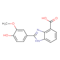 Chemical structure of 2-(4-hydroxy-3-methoxyphenyl)-1H-1,3-benzodiazole-4-carboxylic acid - CSSB00015285310