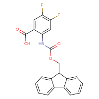 Chemical structure of 2-({[(9H-fluoren-9-yl)methoxy]carbonyl}amino)-4,5-difluorobenzoic acid - CSSB00011866295