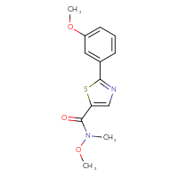 Chemical structure of N-methoxy-2-(3-methoxyphenyl)-N-methyl-1,3-thiazole-5-carboxamide - CSSB05493788515