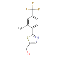Chemical structure of {2-[2-methyl-4-(trifluoromethyl)phenyl]-1,3-thiazol-5-yl}methanol - CSSB02006285968