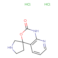 Chemical structure of 1,2-dihydrospiro[pyrido[2,3-d][1,3]oxazine-4,3'-pyrrolidin]-2-one dihydrochloride - CSSB06657272053