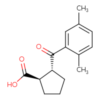 Chemical structure of (1R,2R)-2-(2,5-dimethylbenzoyl)cyclopentane-1-carboxylic acid - CSSB00025753257