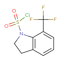 Chemical structure of 7-(trifluoromethyl)-2,3-dihydro-1H-indole-1-sulfonyl chloride - CSSB21224771718