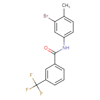 Chemical structure of N-(3-bromo-4-methylphenyl)-3-(trifluoromethyl)benzamide - CSSB00161116156