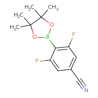 Chemical structure of 3,5-difluoro-4-(4,4,5,5-tetramethyl-1,3,2-dioxaborolan-2-yl)benzonitrile - CSSB00010739835