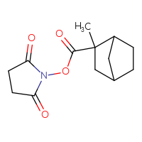 Chemical structure of 2,5-dioxopyrrolidin-1-yl 2-methylbicyclo[2.2.1]heptane-2-carboxylate - CSSB06815885591