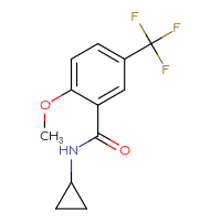 Chemical structure of N-cyclopropyl-2-methoxy-5-(trifluoromethyl)benzamide - CSSB06835378573