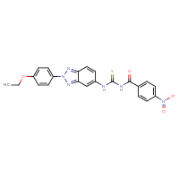 Chemical structure of 3-[2-(4-ethoxyphenyl)-2H-1,2,3-benzotriazol-5-yl]-1-(4-nitrobenzoyl)thiourea - CSSB00121655395