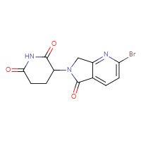 Chemical structure of 3-{2-bromo-5-oxo-5H,6H,7H-pyrrolo[3,4-b]pyridin-6-yl}piperidine-2,6-dione - CSSB06726389599