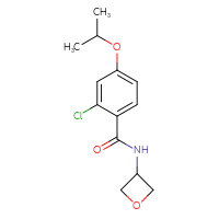 Chemical structure of 2-chloro-N-(oxetan-3-yl)-4-(propan-2-yloxy)benzamide - CSSB02005815151