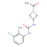 Chemical structure of 3-(1-acetylazetidin-3-yl)-1-(3-chloro-2-methylphenyl)urea - CSSB00701122475