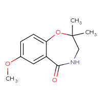 Chemical structure of 7-methoxy-2,2-dimethyl-2,3,4,5-tetrahydro-1,4-benzoxazepin-5-one - CSSB03436538058