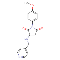 Chemical structure of 1-(4-methoxyphenyl)-3-{[(pyridin-4-yl)methyl]amino}pyrrolidine-2,5-dione - CSSB00121607657