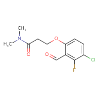Chemical structure of 3-(4-chloro-3-fluoro-2-formylphenoxy)-N,N-dimethylpropanamide - CSSB20468067902