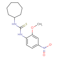 Chemical structure of 1-cycloheptyl-3-(2-methoxy-4-nitrophenyl)thiourea - CSSB06902915202