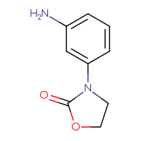 Chemical structure of 3-(3-aminophenyl)-1,3-oxazolidin-2-one - CSSB00000737636