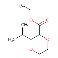 Chemical structure of ethyl 3-(propan-2-yl)-1,4-dioxane-2-carboxylate - CSSB17492373107