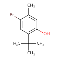 Chemical structure of 4-bromo-2-tert-butyl-5-methylphenol - CSSB00012356982