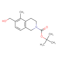 Chemical structure of tert-butyl 6-(hydroxymethyl)-5-methyl-1,2,3,4-tetrahydroisoquinoline-2-carboxylate - CSSB00052637962