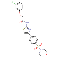 Chemical structure of 2-(3-chlorophenoxy)-N-{4-[4-(morpholine-4-sulfonyl)phenyl]-1,3-thiazol-2-yl}acetamide - CSSB00027510353
