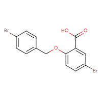 Chemical structure of 5-bromo-2-[(4-bromophenyl)methoxy]benzoic acid - CSSB00000390542