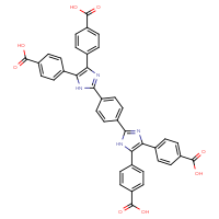 Chemical structure of 4-(2-{4-[4,5-bis(4-carboxyphenyl)-1H-imidazol-2-yl]phenyl}-5-(4-carboxyphenyl)-1H-imidazol-4-yl)benzoic acid - CSSB06726395565