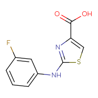 Chemical structure of 2-[(3-fluorophenyl)amino]-1,3-thiazole-4-carboxylic acid - CSSB00012362009