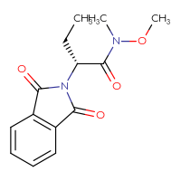 Chemical structure of (2R)-2-(1,3-dioxo-2,3-dihydro-1H-isoindol-2-yl)-N-methoxy-N-methylbutanamide - CSSB21151594696