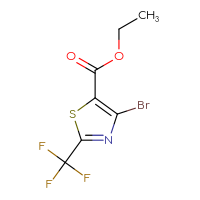 Chemical structure of ethyl 4-bromo-2-(trifluoromethyl)-1,3-thiazole-5-carboxylate - CSSB14987724434
