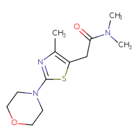 Chemical structure of N,N-dimethyl-2-[4-methyl-2-(morpholin-4-yl)-1,3-thiazol-5-yl]acetamide - CSSB06917113450
