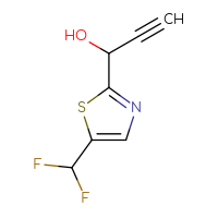 Chemical structure of 1-[5-(difluoromethyl)-1,3-thiazol-2-yl]prop-2-yn-1-ol - CSSB03440093790