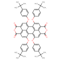 Chemical structure of 11,14,22,26-tetrakis(4-tert-butylphenoxy)-7,18-dioxaheptacyclo[14.6.2.2²,⁵.0³,¹².0⁴,⁹.0¹³,²³.0²⁰,²⁴]hexacosa-1(22),2,4,9,11,13(23),14,16(24),20,25-decaene-6,8,17,19-tetrone - CSSB02125553927