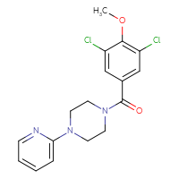 Chemical structure of 1-(3,5-dichloro-4-methoxybenzoyl)-4-(pyridin-2-yl)piperazine - CSSB01386828806