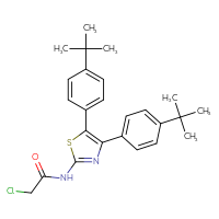 Chemical structure of N-[4,5-bis(4-tert-butylphenyl)-1,3-thiazol-2-yl]-2-chloroacetamide - CSSB00000681803