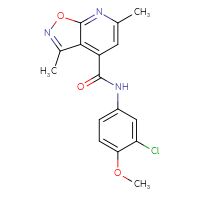 Chemical structure of N-(3-chloro-4-methoxyphenyl)-3,6-dimethyl-[1,2]oxazolo[5,4-b]pyridine-4-carboxamide - CSSB00046138950