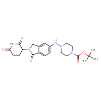 Chemical structure of tert-butyl 4-{[2-(2,6-dioxopiperidin-3-yl)-1-oxo-2,3-dihydro-1H-isoindol-5-yl]amino}piperazine-1-carboxylate - CSSB21298174790