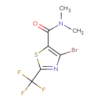 Chemical structure of 4-bromo-N,N-dimethyl-2-(trifluoromethyl)-1,3-thiazole-5-carboxamide - CSSB02283617205
