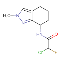 Chemical structure of 2-chloro-2-fluoro-N-(2-methyl-4,5,6,7-tetrahydro-2H-indazol-7-yl)acetamide - CSSB21332122425