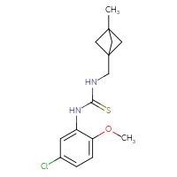 Chemical structure of 1-(5-chloro-2-methoxyphenyl)-3-({3-methylbicyclo[1.1.1]pentan-1-yl}methyl)thiourea - CSSB03904715377
