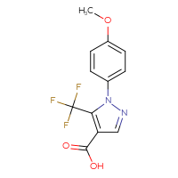 Chemical structure of 1-(4-methoxyphenyl)-5-(trifluoromethyl)-1H-pyrazole-4-carboxylic acid - CSSB00025741617