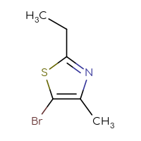 Chemical structure of 5-bromo-2-ethyl-4-methyl-1,3-thiazole - CSSB00010138847