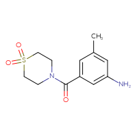 Chemical structure of 4-(3-amino-5-methylbenzoyl)-1λ⁶-thiomorpholine-1,1-dione - CSSB00001984388