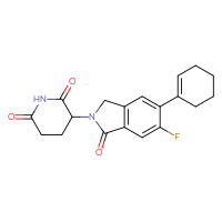 Chemical structure of 3-[5-(cyclohex-1-en-1-yl)-6-fluoro-1-oxo-2,3-dihydro-1H-isoindol-2-yl]piperidine-2,6-dione - CSSB21531615789