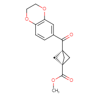 Chemical structure of methyl 3-(2,3-dihydro-1,4-benzodioxine-6-carbonyl)bicyclo[1.1.1]pentane-1-carboxylate - CSSB20963522444