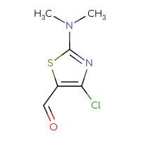 Chemical structure of 4-chloro-2-(dimethylamino)-1,3-thiazole-5-carbaldehyde - CSSB00000234348